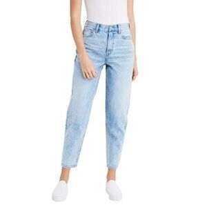 American Eagle Relaxed Mom Jean Denim Light Wash 14 S Short